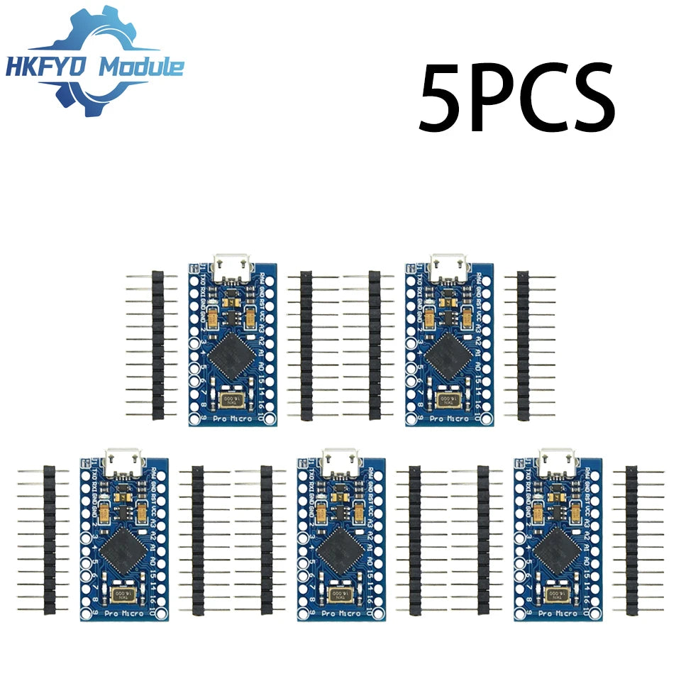 1-10pcs Pro Micro ATmega32U4 5V 16MHz Original Chip Replace ATmega328 For Arduino Pro Mini With 2 Row Pin Header For UNO R3