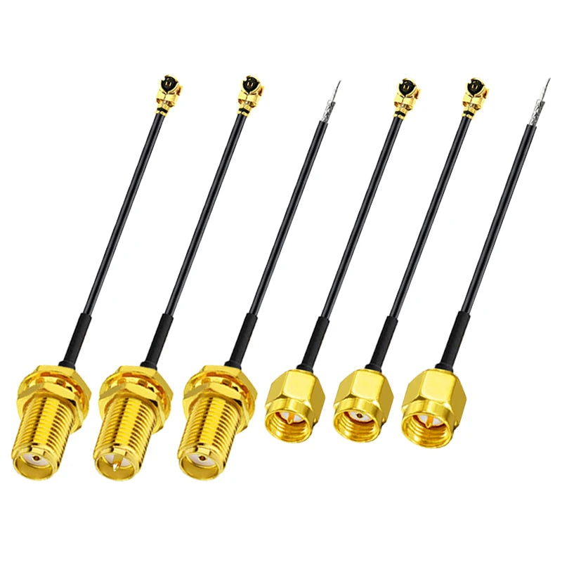 5PCS IPX to SMA Connector Cable SMA Male to uFL/u.FL/IPX to SMA Female RF1.13 RF Coaxial WIFI Antenna Pigtail Extension Cable