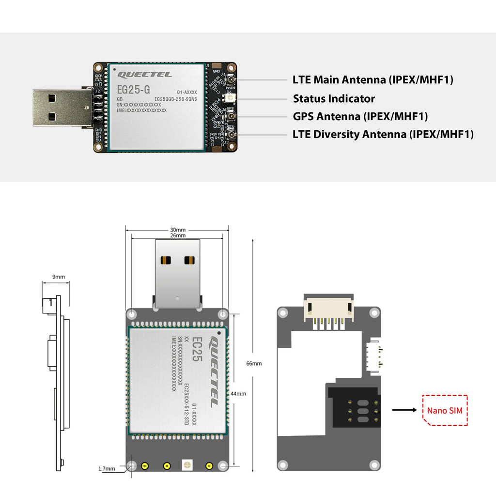 Quectel EC25-EUX for Europe Region/Operator 150Mbps/50Mbps 4G LTE Cat.4 USB Dongle EC25EUX EC25EUXGR EC25EUXGR-128-SGNS