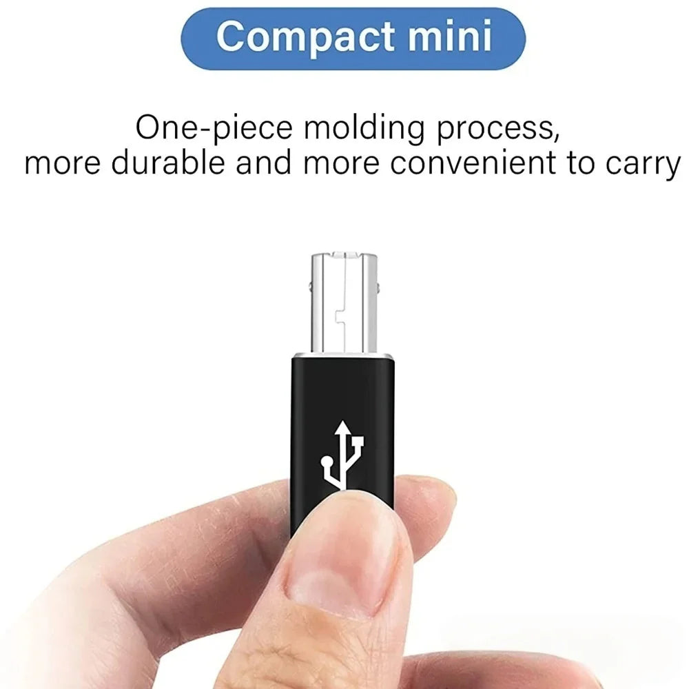USB B Male to USB Type C Female Adapter For MIDI Controller Data Transfer Converter For HP Canon Lexmark Printer Scanner Copier