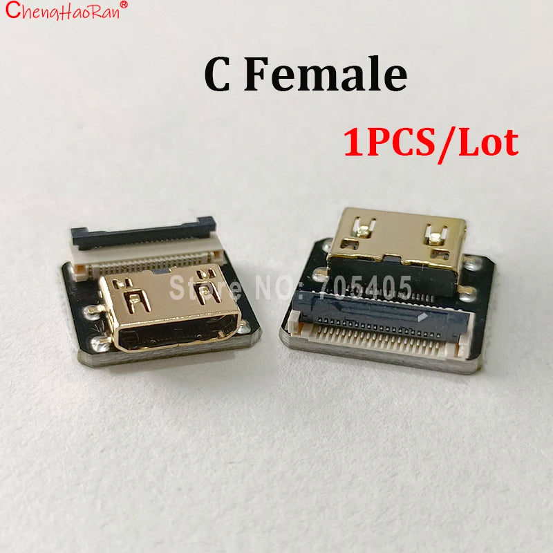 1PC Ribbon Flat FPV HDMI-Compatible Connector Flexible Cable Raspberry Pi 4 Micro HDTV To HD/Mini HD Female 90 Degree FFC 20pin