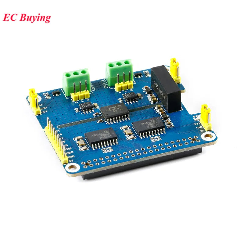 2 Channel Isolated CAN Expansion HAT MCP2515 SN65HVD230 Multi Onboard Protection Circuit for Raspberry Pi STM32 RS485 CAN HAT