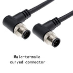 M12 Cable Connector Male and Female Circular Shield 2 3 4 5 6 7 8 9 12 17 Pin PVC PUR Straight Angle Mold OEM Waterproof