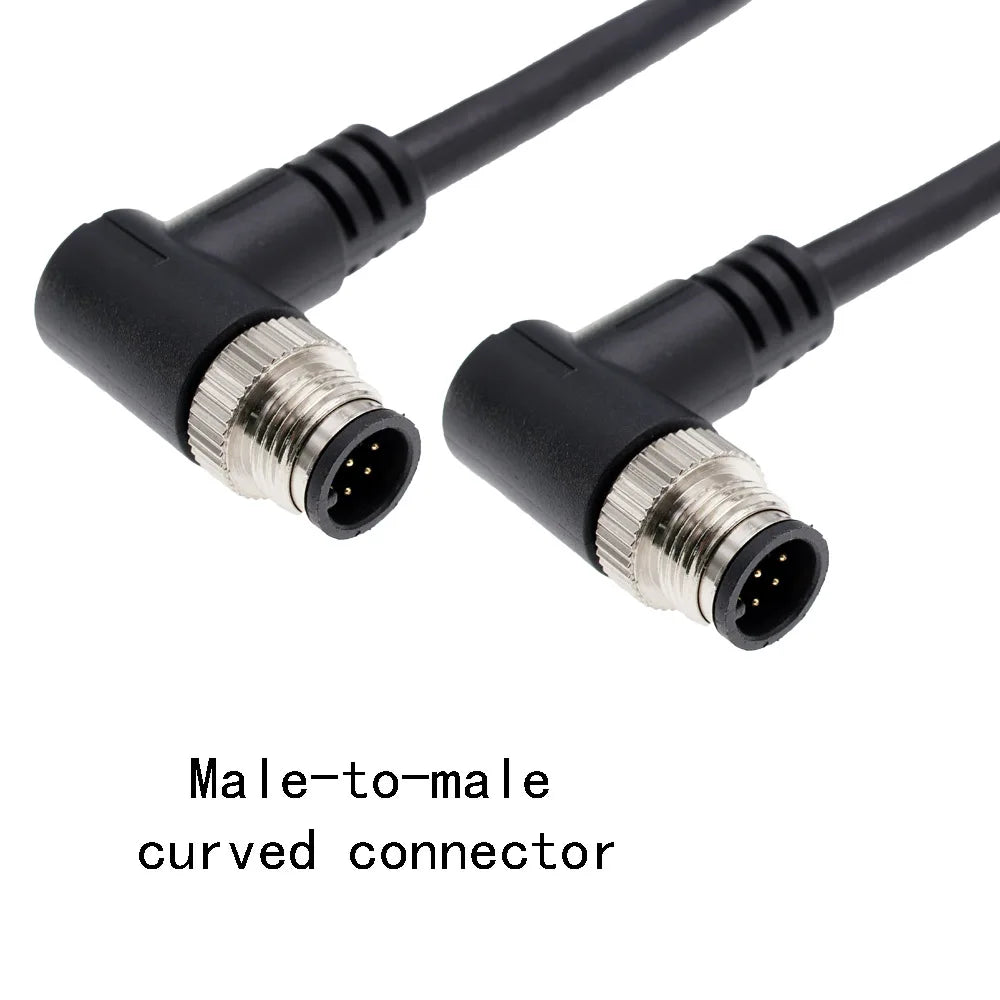 M12 Cable Connector Male and Female Circular Shield 2 3 4 5 6 7 8 9 12 17 Pin PVC PUR Straight Angle Mold OEM Waterproof