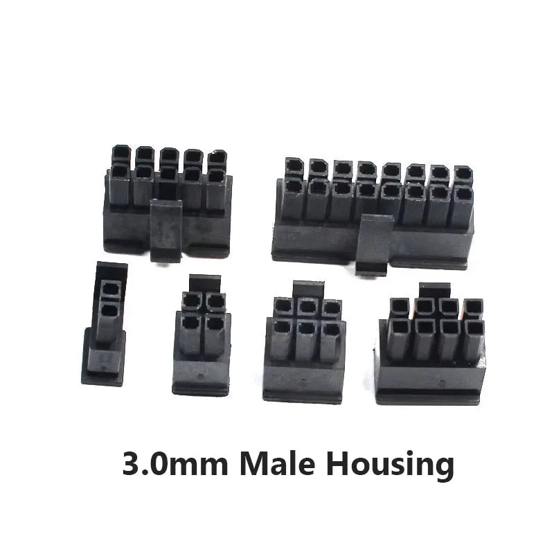 10sets Micro-Fit 3.0 Connector Receptacle Housing 2 4 6 8 10 12 14 16 18 24 Pin 3.0mm Male Housing + Crimp Terminal Molex 43025
