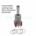 1pc SH T8013-Z1 12mm ON-OFF-ON SPDT DPDT 3/6/12PinS 2/3Position Maintained Toggle Switch Large Long Handle 3A 250VAC/5A 125VAC
