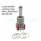 1pc SH T8013-Z1 12mm ON-OFF-ON SPDT DPDT 3/6/12PinS 2/3Position Maintained Toggle Switch Large Long Handle 3A 250VAC/5A 125VAC
