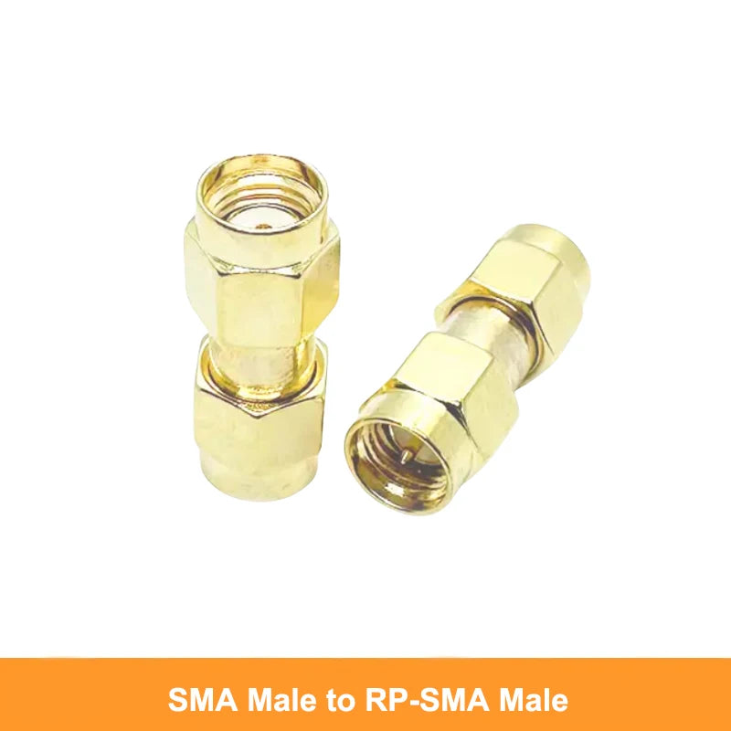 Gold Plated Brass Straight SMA Male to Male Adapter RP-SMA Female to Female RF Coax Connector for WiFi Antenna FPV
