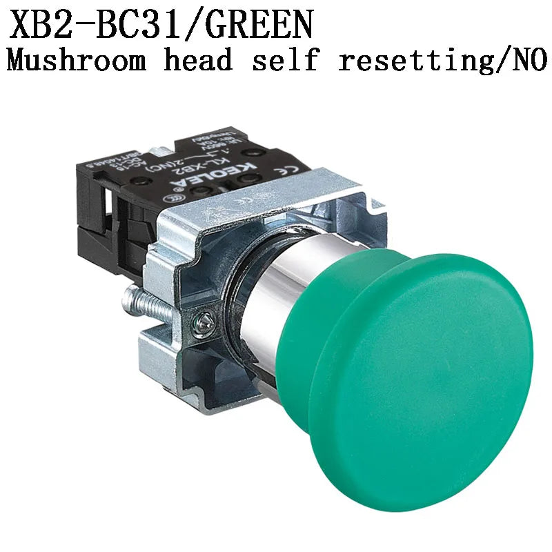 1Pcs Button Switch Self Reset Small Mushroom Head Emergency Stop 22mm Knob Key Start Inching Power on XB2-BG21 XB2-BA31 XB2-BS54