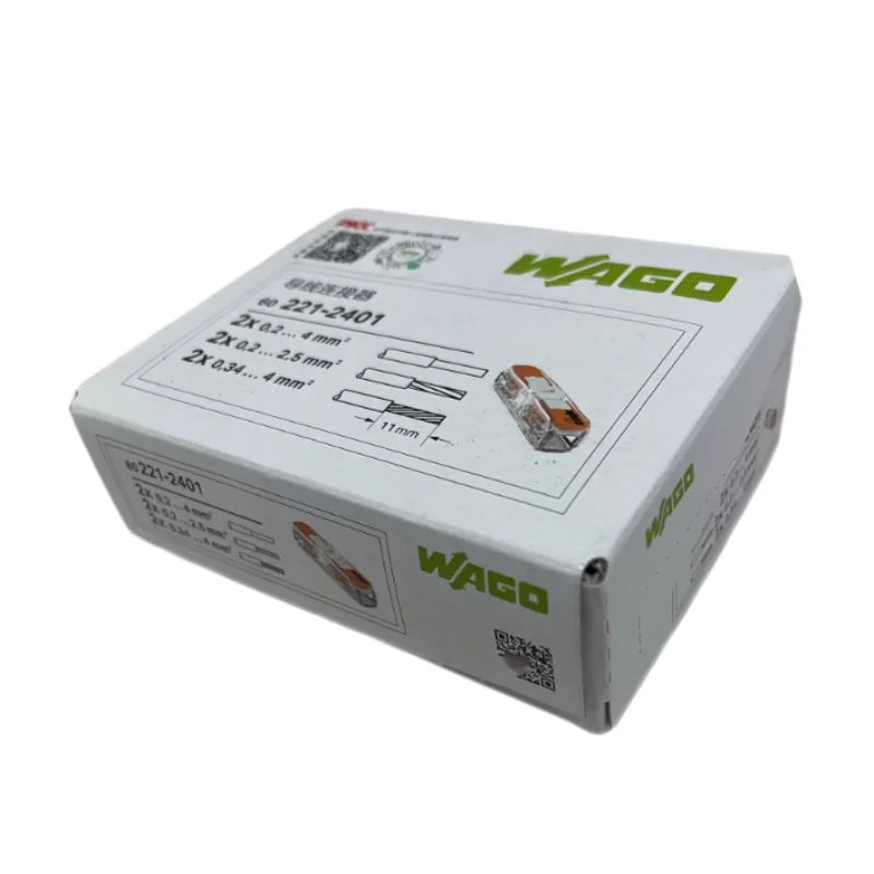 WAGO 221‑412 221‑413 221‑415 221‑612 613 615 221‑2411 2401 Box‑Packed Lever Wire Connector Quick Push‑in Splice Terminal Block