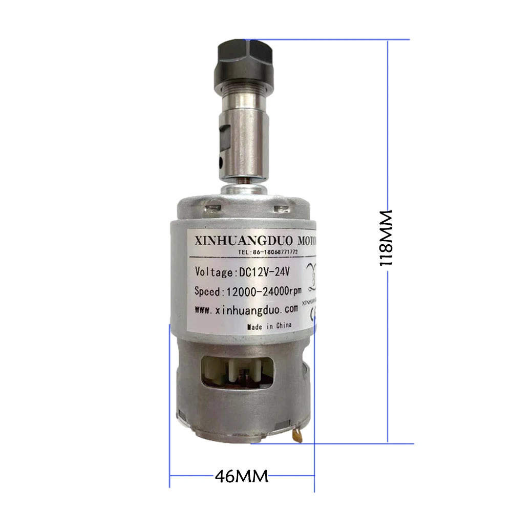12-24VDC 775 Spindle motor 12000-24000RPM Large Torque Brush dc motors 775 180W lawn mower motor with ball bearing