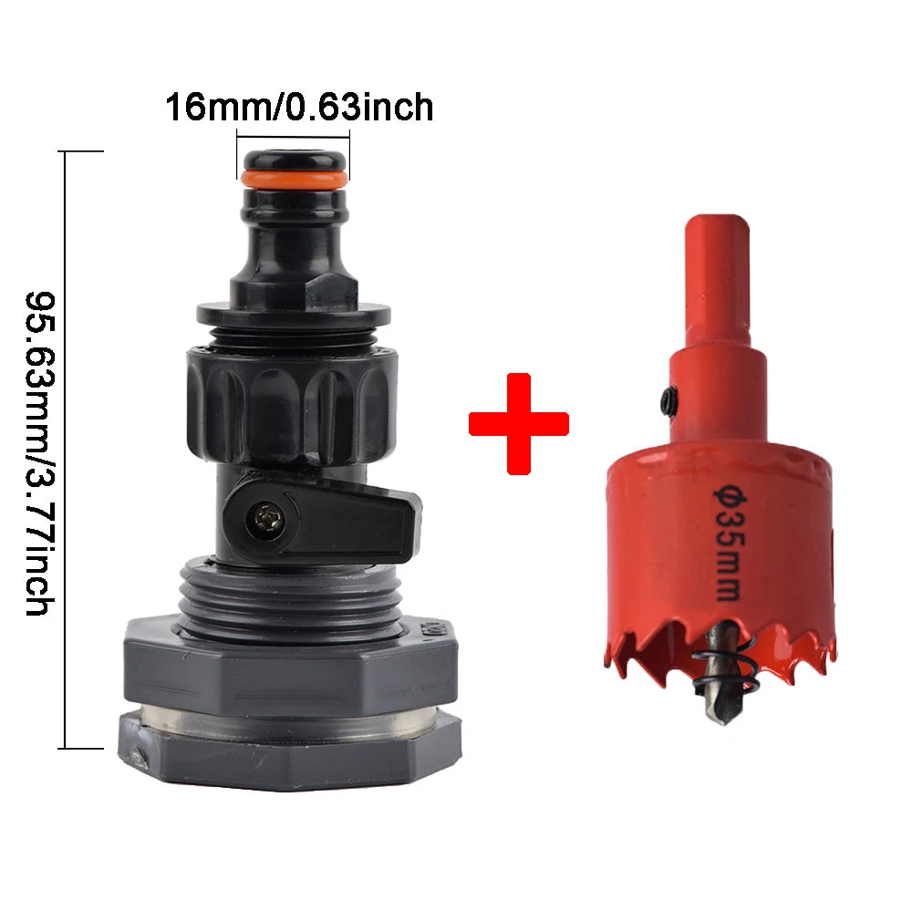 Rain Barrel Overflow Kit, 3/4 Inch Rain Barrel Valve, Barbed Fittings Connectors Tee Elbow Water Pipe Fittings