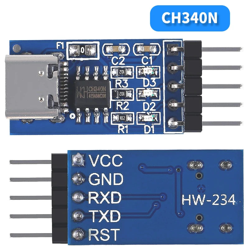 FT232RL CH340N Type C USB to TTL UART Module 3.3V 5V Serial Adapter with Dupont Cable for Arduino ESP32 ESP8266 STM32