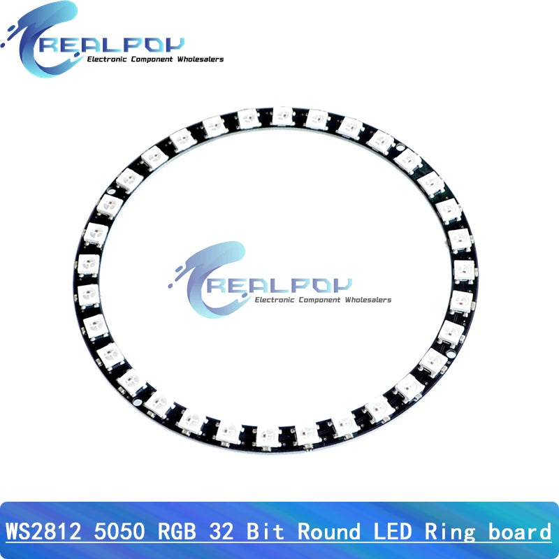 5V 8Bit 12Bit 16Bit 32Bit 64 Bits WS2812 5050 RGB LED Ring Lamp Light + Integrated Drivers For Arduino Diy ESP8266 WS2812