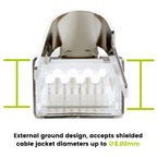 &ABDH& 20 Pcs Cat6/6A RJ45 Pass Through Modular Plugs, Shielded (STP) External Ground Connector,EZ Crimp