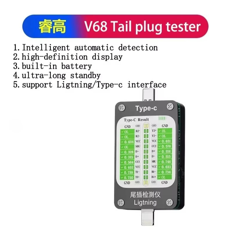 QIANLI iBridge A3 mobile phone tail plug detector Support Lightning and Type-C interface devices for IPhone HUAWEI Samsung XM