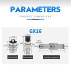 gx16 Connector 2pin 3pin 4pin 5pin 6pin 7pin 8pin 10pin Male Female Aviation Cable Terminal Plug Socket Waterproof Connector