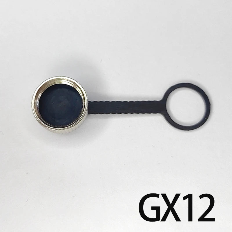 GX12 GX16 GX20 Aviation Circular Plug Socket Waterproof Dust Cable Connector Metal Leather Chain Protective Sleeve Cap