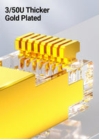 AMPCOM CAT7 RJ45 Connector, Pass Through CAT6A RJ45 Ethernet Plug for CAT 7 Solid or Stranded Network Cable with 1.5mm Load Bar