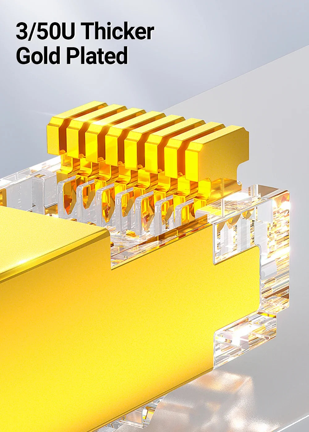 AMPCOM CAT7 RJ45 Connector, Pass Through CAT6A RJ45 Ethernet Plug for CAT 7 Solid or Stranded Network Cable with 1.5mm Load Bar