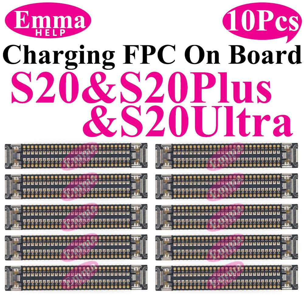 10Pcs USB Charging FPC Connector On Board For Samsung S23 S24 S22 Ultra S21 Plus Note 20 FE S21FE S10  Connector USB Dock Port