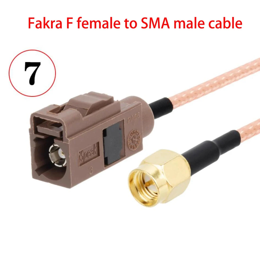1PC Fakra F Male Female Brown Color To SMA Plug Jack Pigtail Cable Adapter RG316 15cm /30cm/50cm/100cm Wholesale NEW