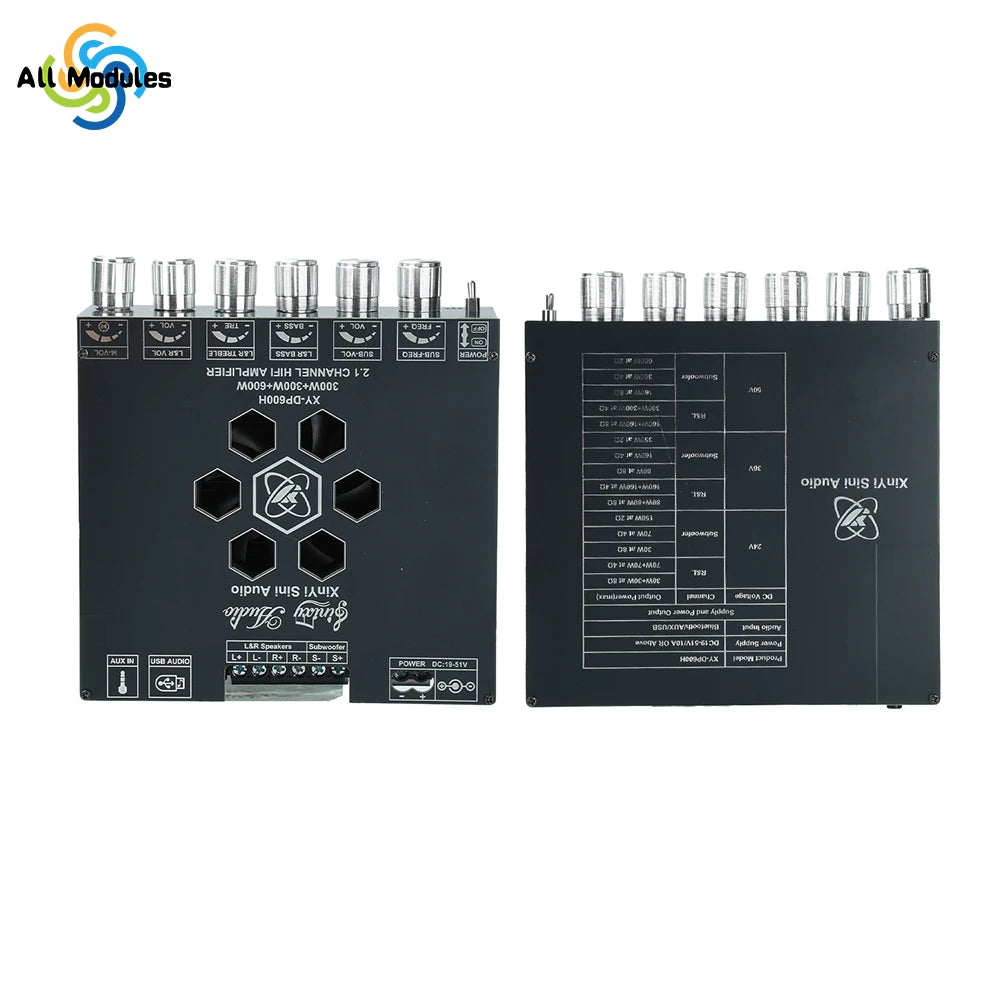 TPA3255 Amplifier XY-DP600H High Power Audio Amplifier Board 300W*2+600W Bass Output with Bluetooth for DIY Home Theater