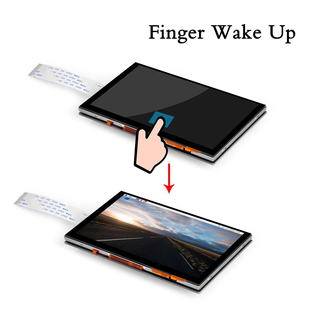OSOYOO 5 Inch RPi5 DSI Capacitive Touch Screen LCD Display Monitor for Raspberry Pi 5 4 2 3 3B+