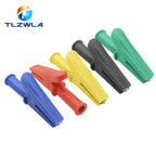 5PCS Pure Copper Insulated Test Alligator Clip 10MM Opening With 4MM Jack Safety Crocodile Clamps For Banana Plug Or Welding
