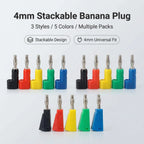 4mm 90 Degree Stackable Banana Plug, Solderless Side Entry Connector for Multimeter Test Leads, Audio Equipment and Power Supply