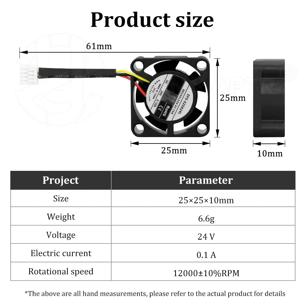 Fan For Creality Hi 2510 Cooling Fan 5015 Blower Fan DC24V Hotend Throat Auxiliary Cooling 3d Printer Accesoires