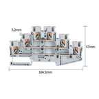 10Pcs PT2.5-3L Din Rail Terminal Block 3 Level Push In Wire Connector 2.5mm² Quick Wiring Electrical Cable Splitter