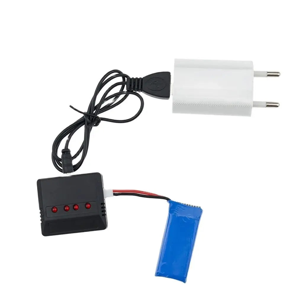 SYMA Hubsan 4-in-1 USB Balance Charger Fast & Safe Charging for X4/X5/H107 Series Drones 3.7V LiPo Battery Compatible Drone