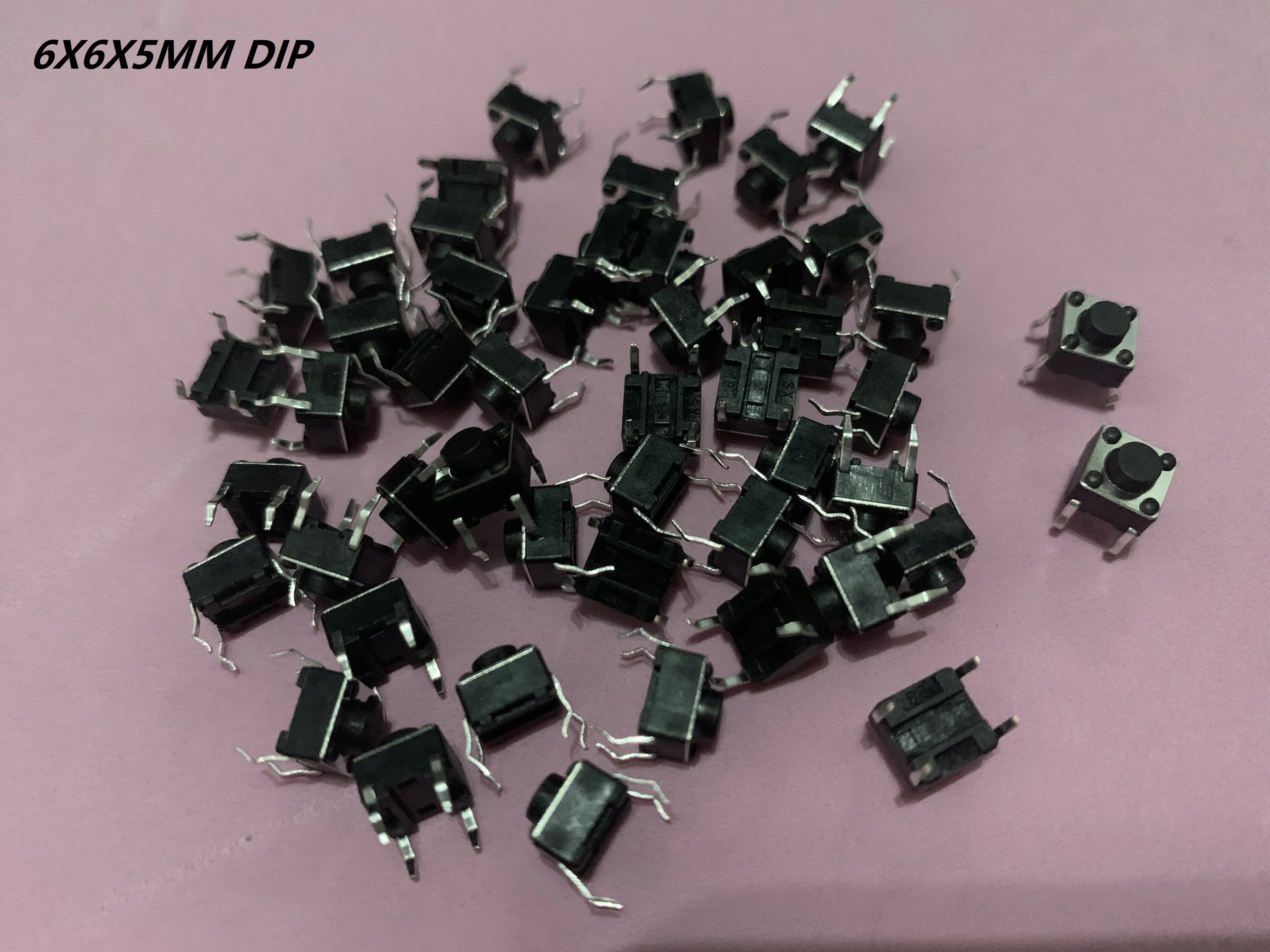 (50PCS) 6X6X5/4.3/5.5/6/7/8/9/10/13MM Tact Switch Push Button Switch 12V 4PIN DIP Micro Switch For TV/Toys/Home Use Button