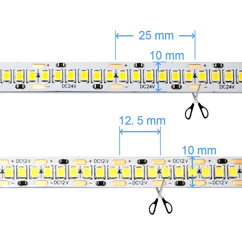 240LEDs/m LED Strip 2835 DC12V 24V Home Light Strip 5M 1200LEDs High Light Red Green Blue Flexible And Cuttable Soft Lamp Bar
