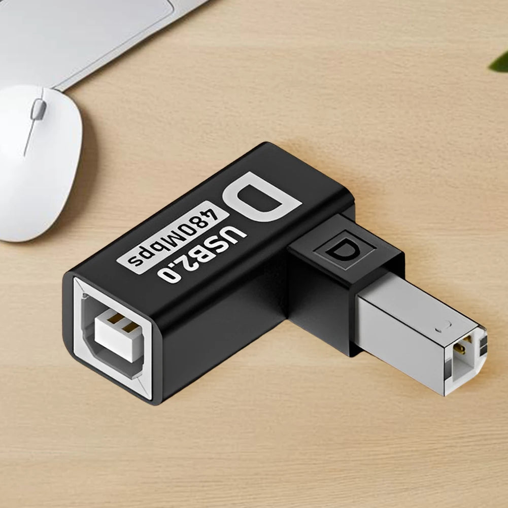 Elbow USB2.0 Printer Adapter USB Type B Male to Female For Printer Hard Drive Base Fax Machine Scanner USB 2.0 Printer Adapter