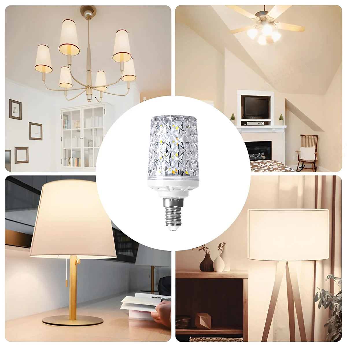 E14 E27 Led Corn Bulb 24W 30W 40W 50W Lamp Chandelier Decorative Living Light SMD5730 Chip Small Warm Replace Halogen Home Room