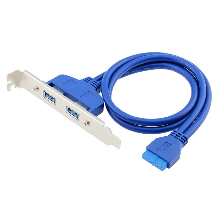 50cm Dual Port PCI Bracket Panel USB Cable 3.0 To Motherboard Mainboard 20 Pin Header Adapter Rear 20-Pins To 2 X USB A Female
