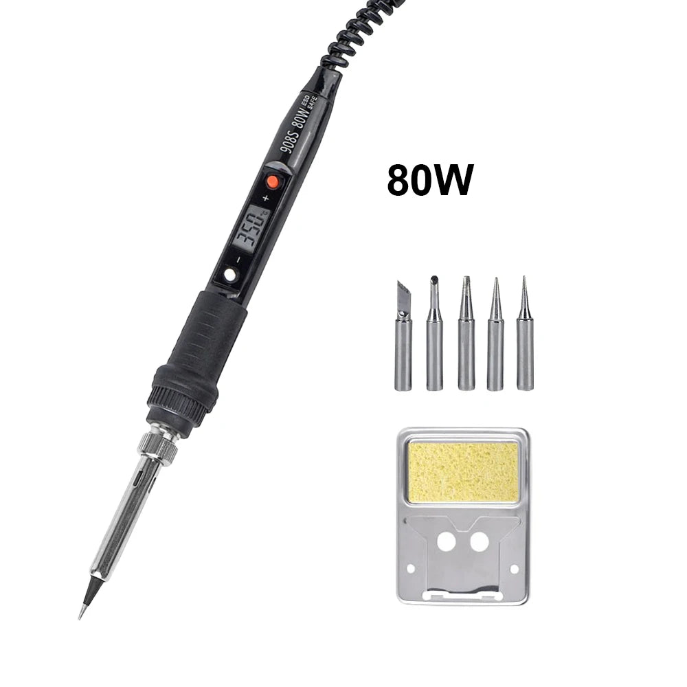 JCD Soldering Iron Kit With Multimeter Adjustable Temperature 220V 80W Welding Solder Rework Station Heat Pencil Repair Tools