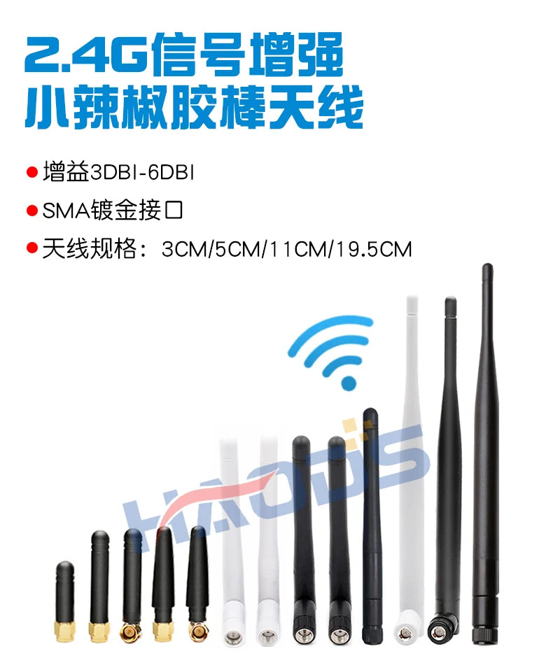 2PCS 2.4G Antenna Fold Glue Stick 3DBI WLAN Router Antenna Wifi Module Signal Enhancement 2400-2500mhz SMA Male Connector 6DBI