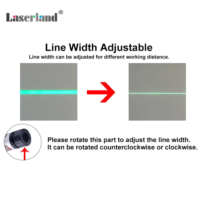 520nm 30mW Green Laser Line Module Diode for Alignment Sawmill Wood Fabric Cutting Cutter 16mm