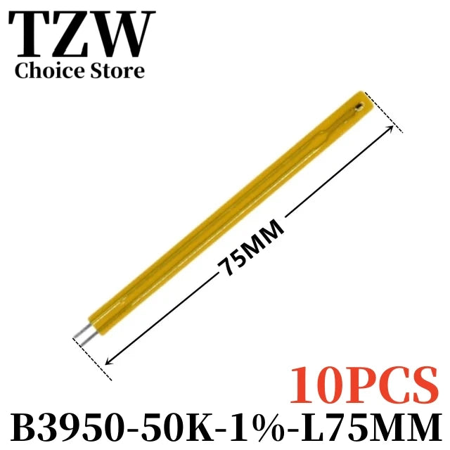 TZW 10PCS NTC Thermistor Temperature Sensor Film Resistance Probe MF55 B3435 B3950 10K 50K 100K 25MM 50MM 75MM