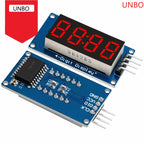 TM1637 4-Digit 0.36-Inch Red 7-Segment LED Display Module - Serial Interface Driver Board for Arduino Clock