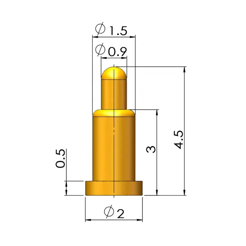5Pcs Battery Spring Loaded Pogo Pin Connector SMD Needle PCB Height 2 3 4 5 6 7 8 9 10 11 12 13 14 16 17 18 22 MM Test Probe