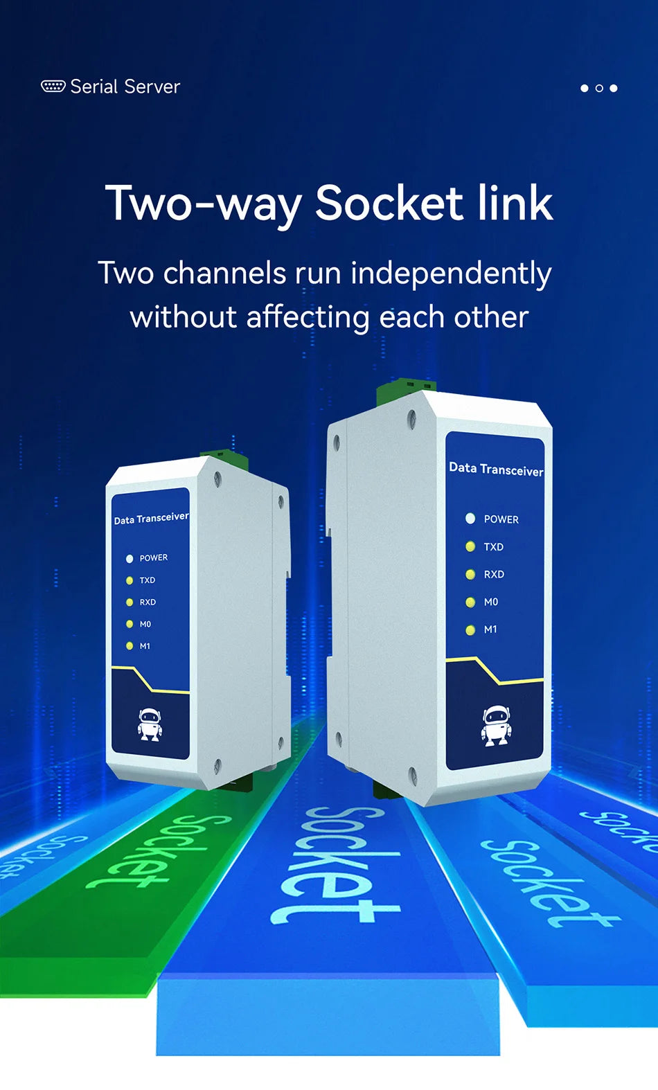 RS485 to Ethernet Serial Server Modbus Gateway TCP/UDP/MQTT/HTTP CDEBYTE NE2-D11A RS485 to RJ45 Two Way Socket