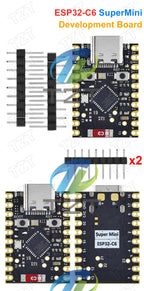 TZT SuperMini ESP32-C6 WiFi+Bluetooth ESP32 Development Board Microcontroller Programming Learning Controller Core Module