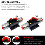20A to 300A 12V-48V Circuit Breaker Power Protect Fuse Trolling with Manual Reset Waterproof Car Boat Manual 30A 80A 100A 300A
