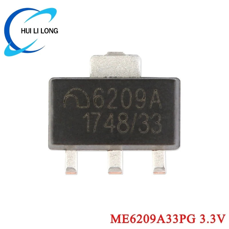 100Pcs/5pc ME6209 6209A ME6209A 3V 3.3V 4V 4.5V 5V ME6209A33PG ME6209A50PG SOT-89 Low Power Dropout LDO Linear Regulator IC SMD