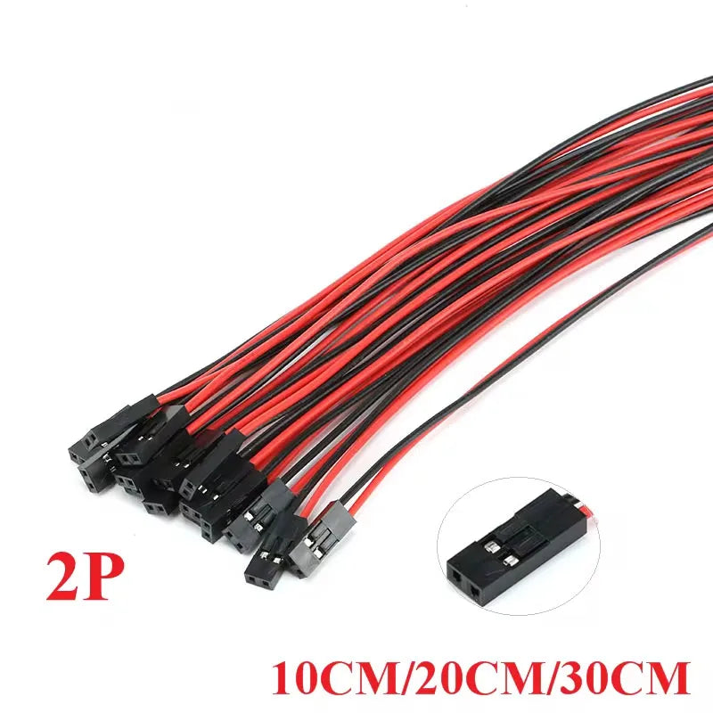 20pcs/10pc 2pin Dupont Cable 2P 2 Pin Female Jumper Connector Wire 2.54mm Pitch Length 10CM 20CM 30CM Single Head For 3D Printer