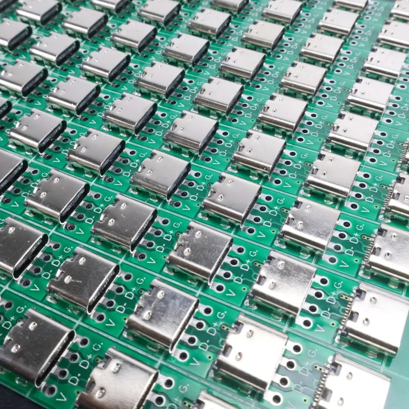 Type-C Female Port Adapter Breakout Board 16Pin Test Module Solder Pads for Data Cable Repair DIY Phone Charger Testing